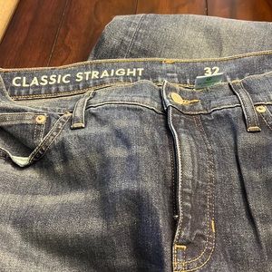 J.Crew Womens straight leg jeans, 32. Darker denim wash